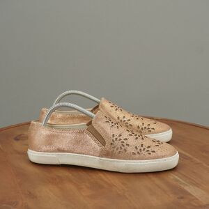 Jack Rogers Womens Violet Sneakers Shoes Slip On Shimmer Pink Leather Size 9